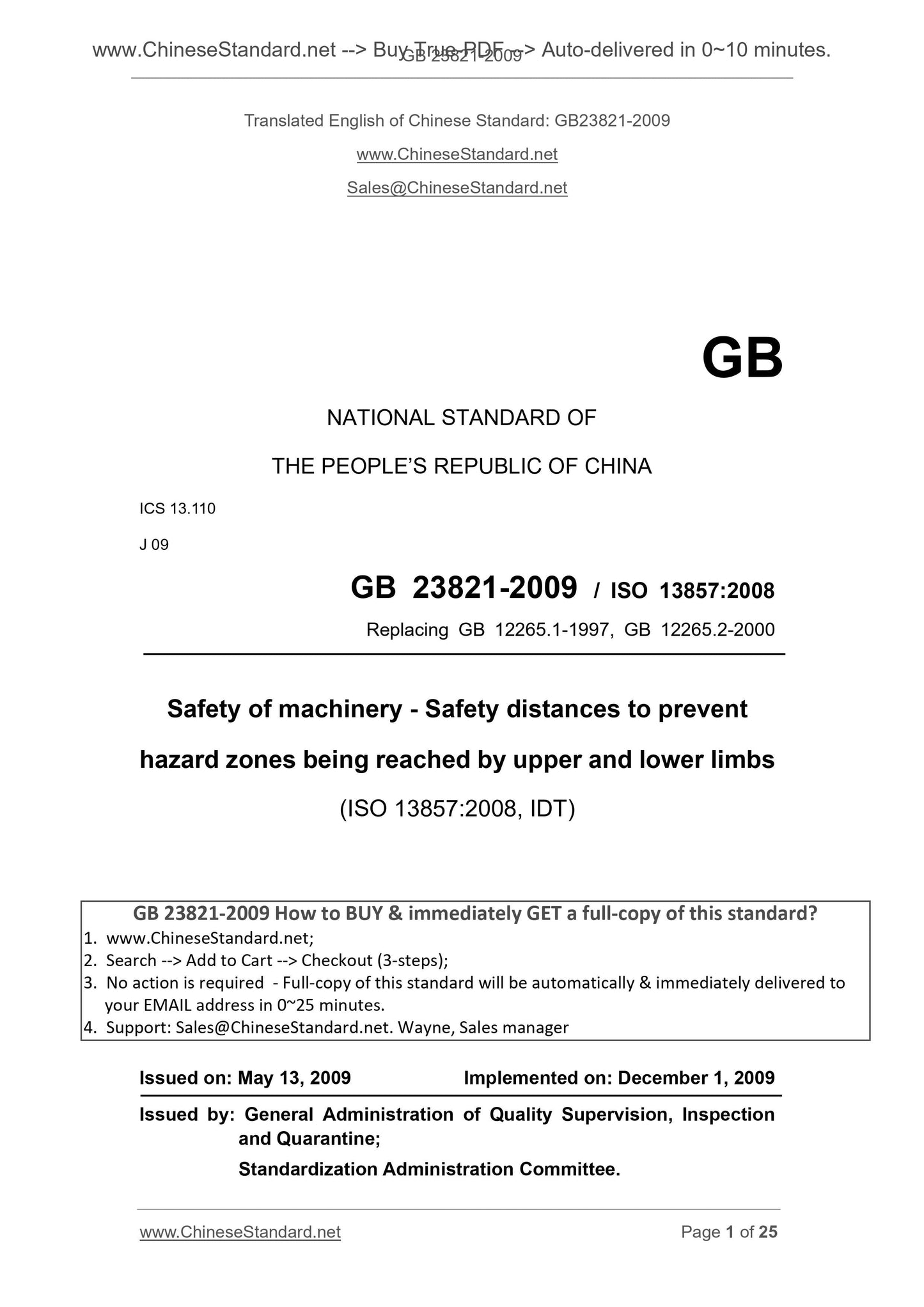 GB 23821-2009 Page 1