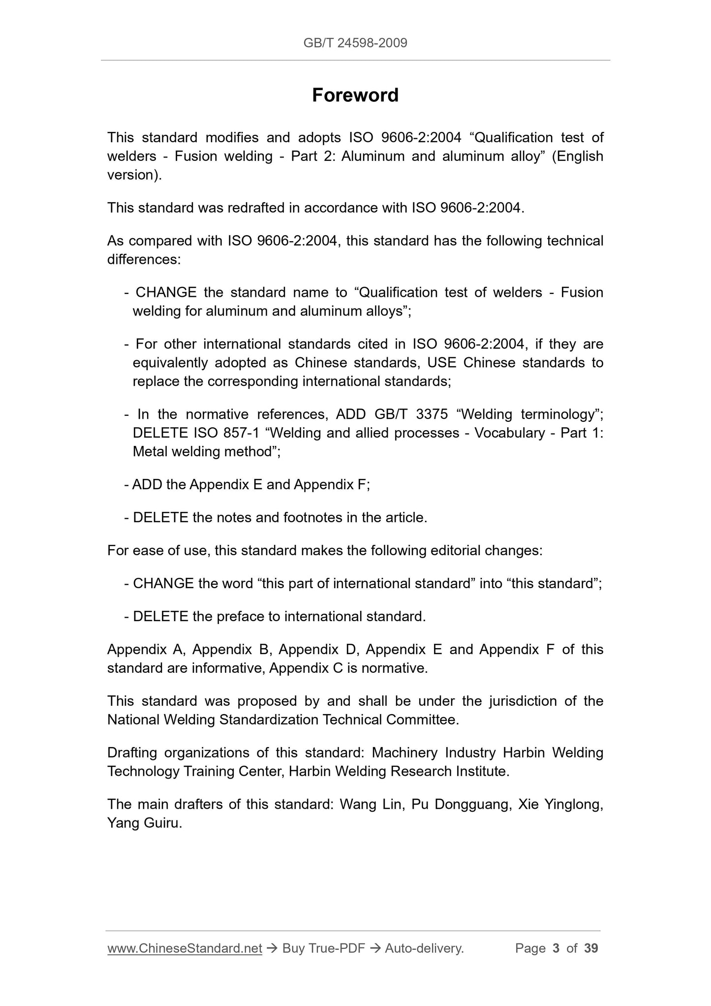 GB/T 24598-2009 English PDF (GB/T24598-2009)