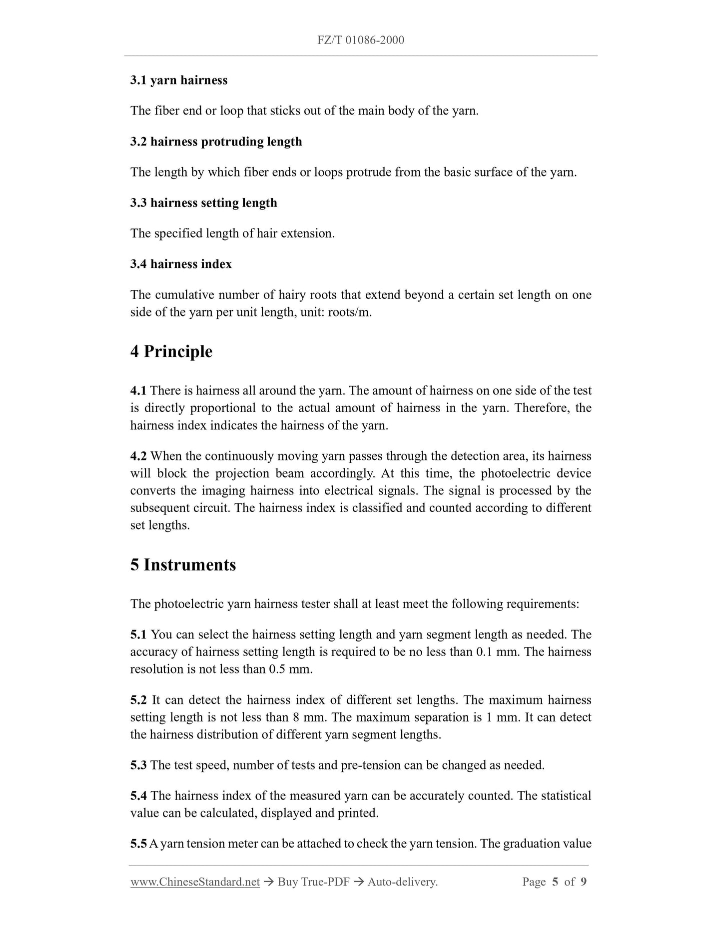 FZ/T 01086-2000 Page 4