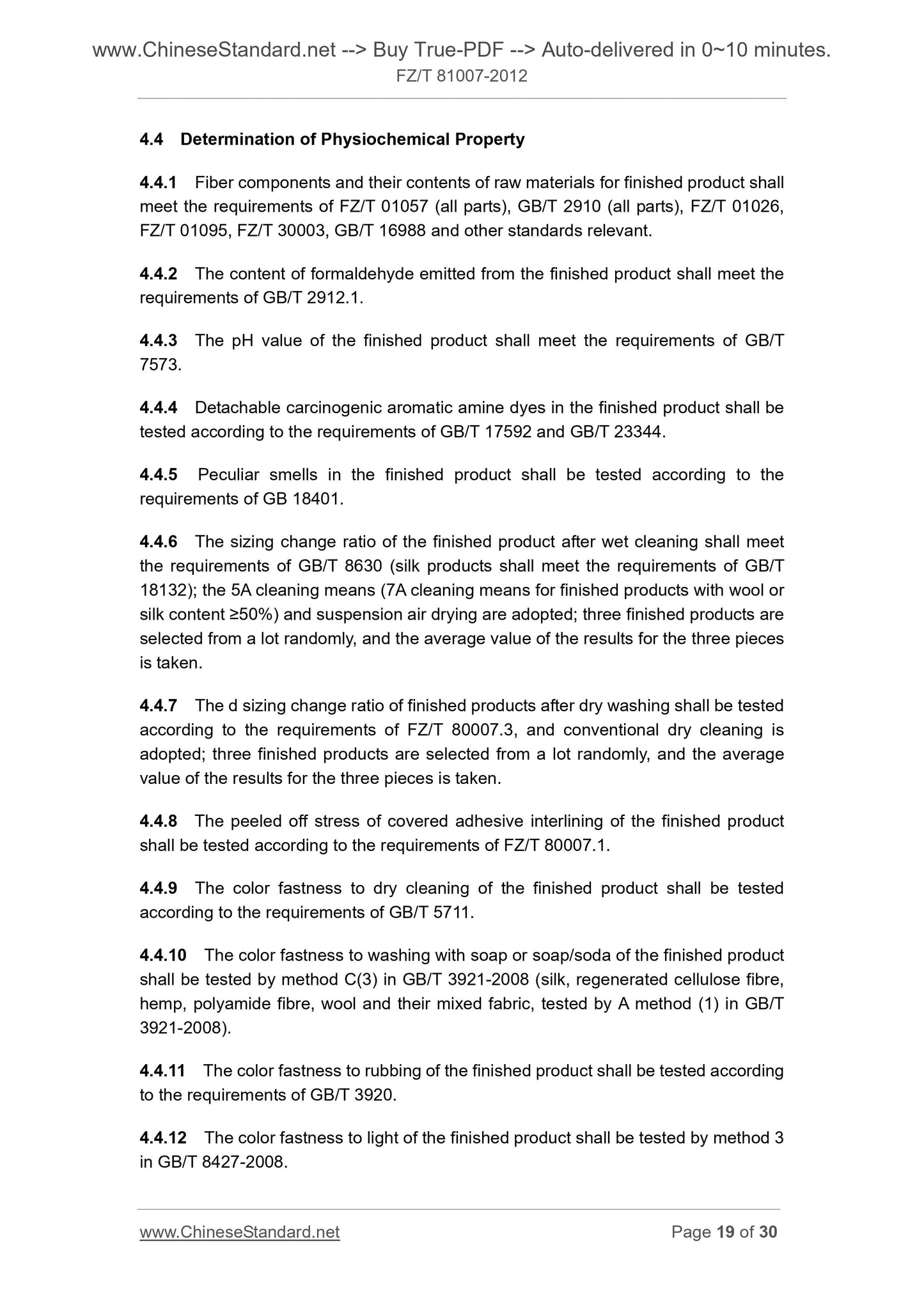 FZ/T 81007-2012 Page 11