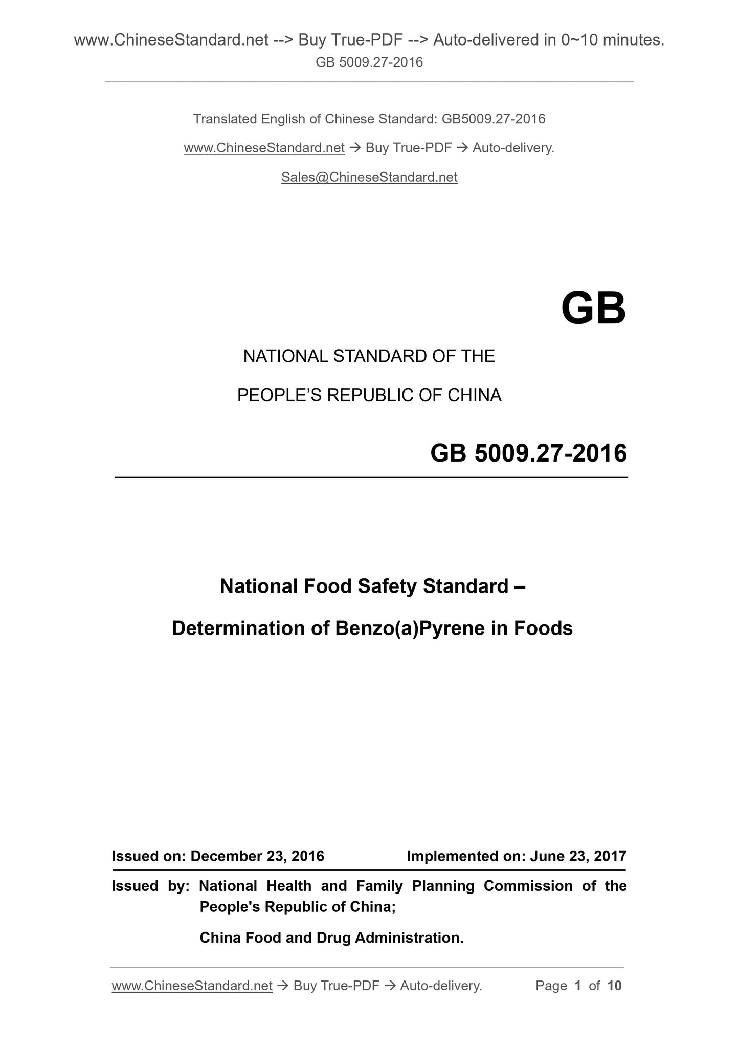 GB 5009.27-2016 Page 1