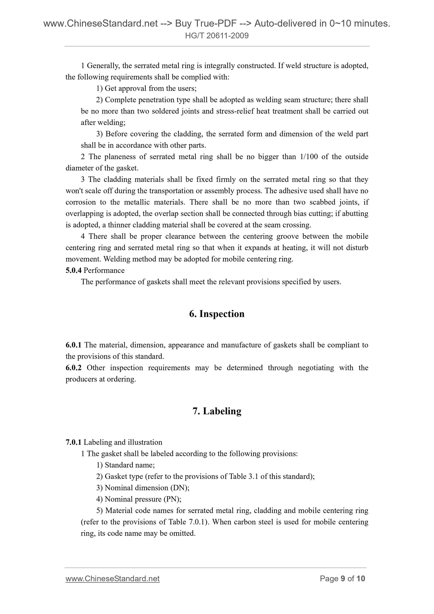 HG/T 20611-2009 Page 6