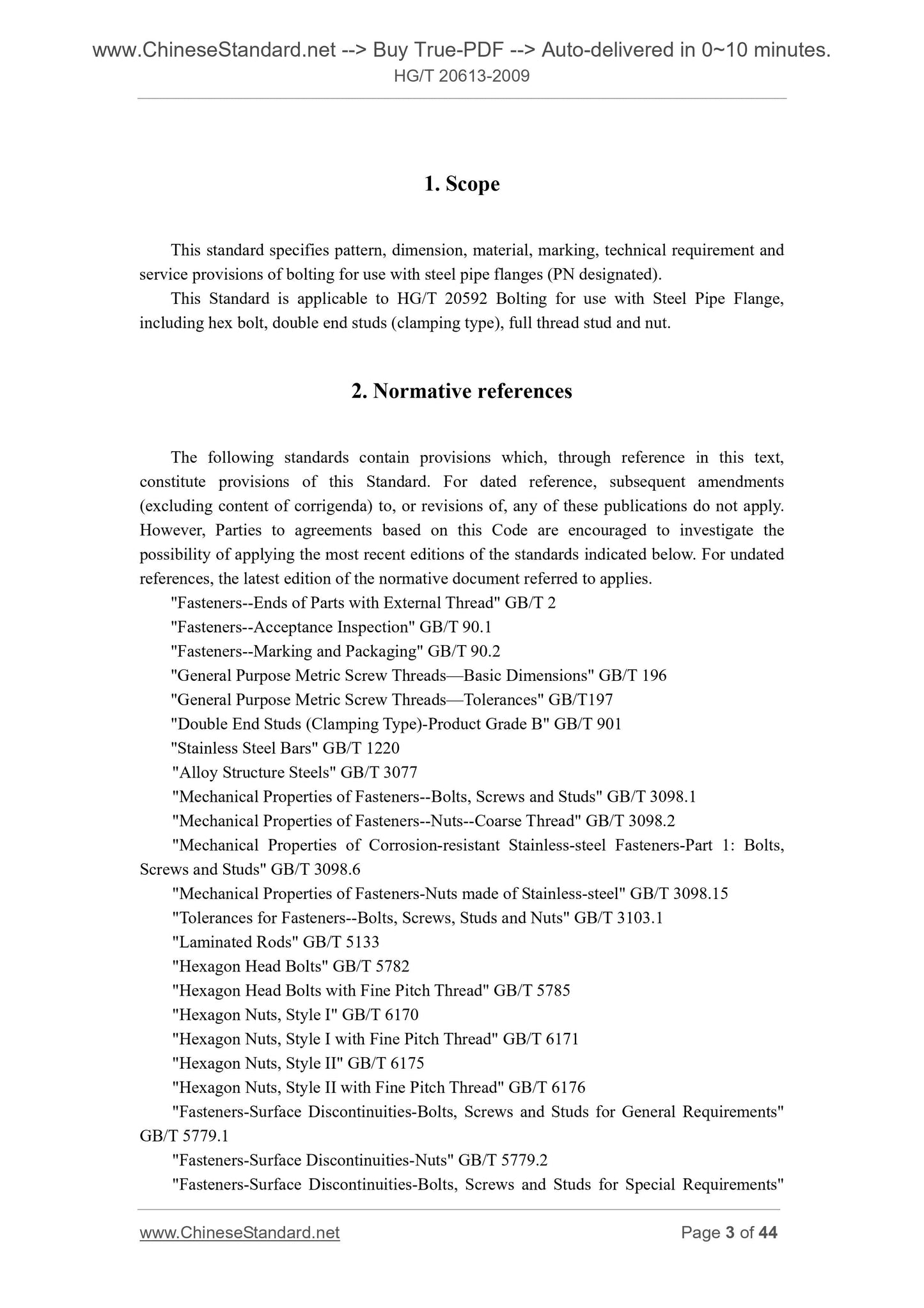 HG/T 20613-2009 Page 3