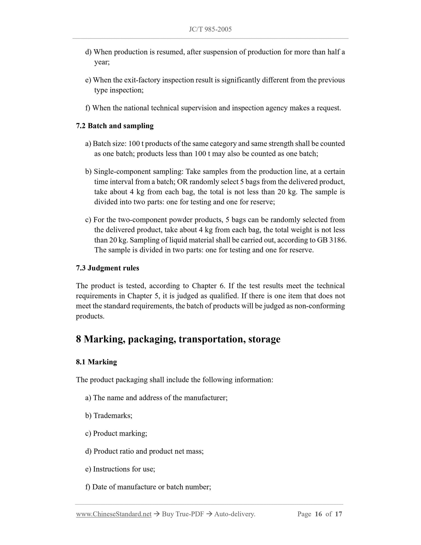 JC/T 985-2005 Page 9