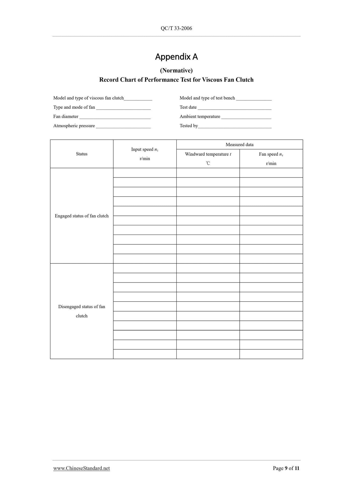 QC/T 33-2006 Page 9