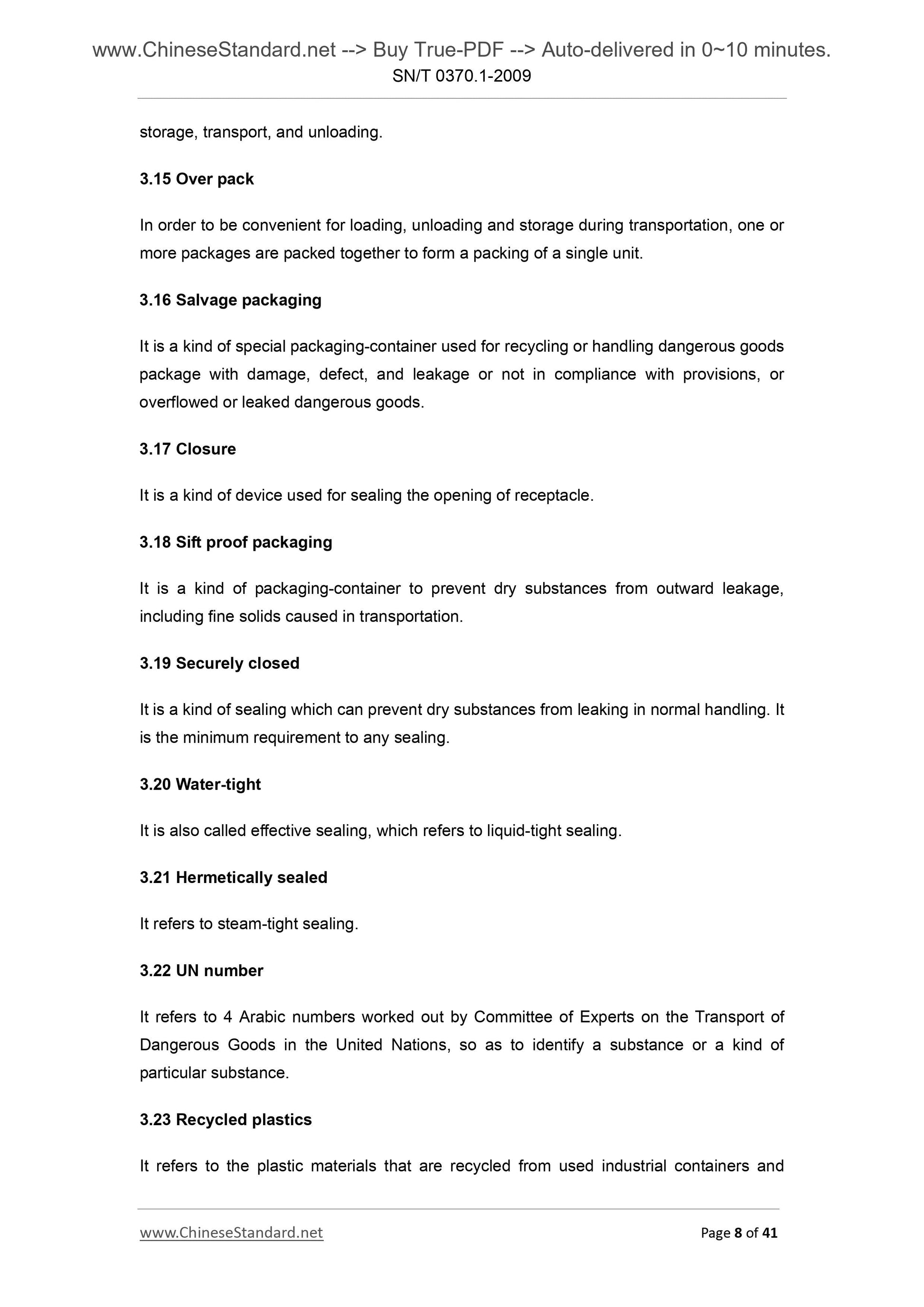 SN/T 0370.1-2009 Page 6