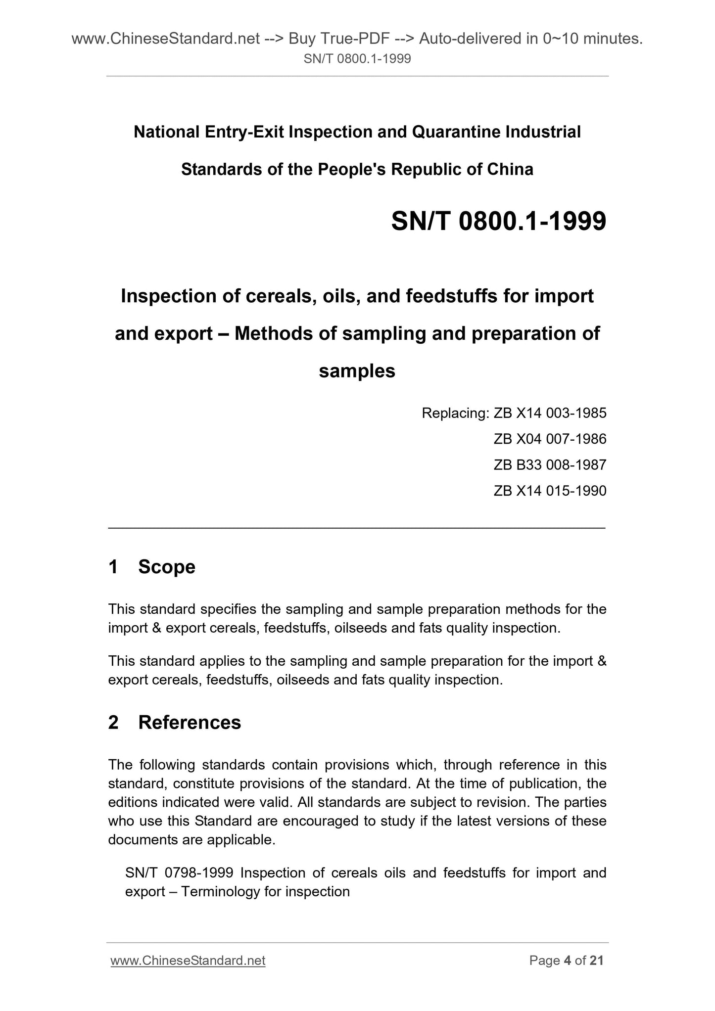 SN/T 0800.1-1999 Page 4