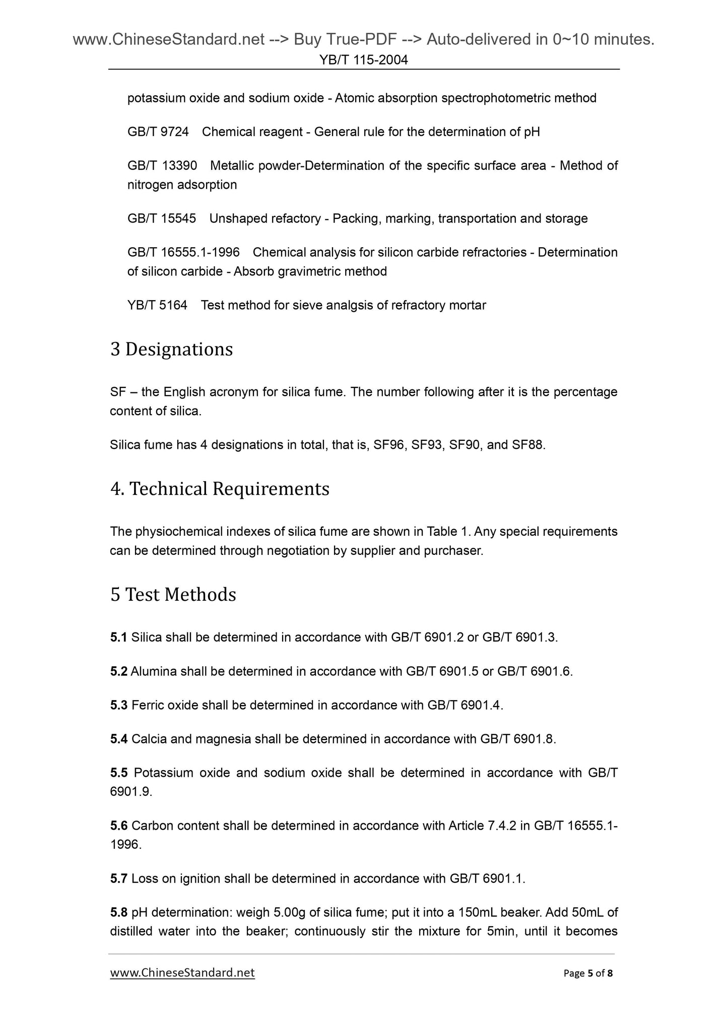 YB/T 115-2004 Page 5