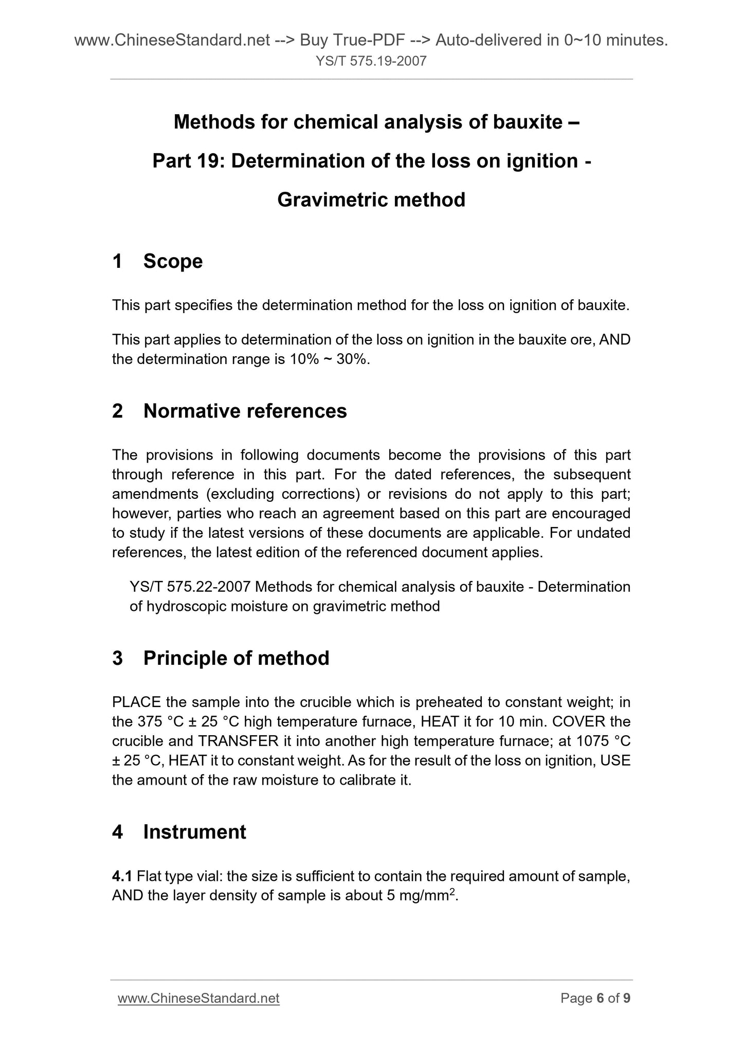 YS/T 575.19-2007 Page 5