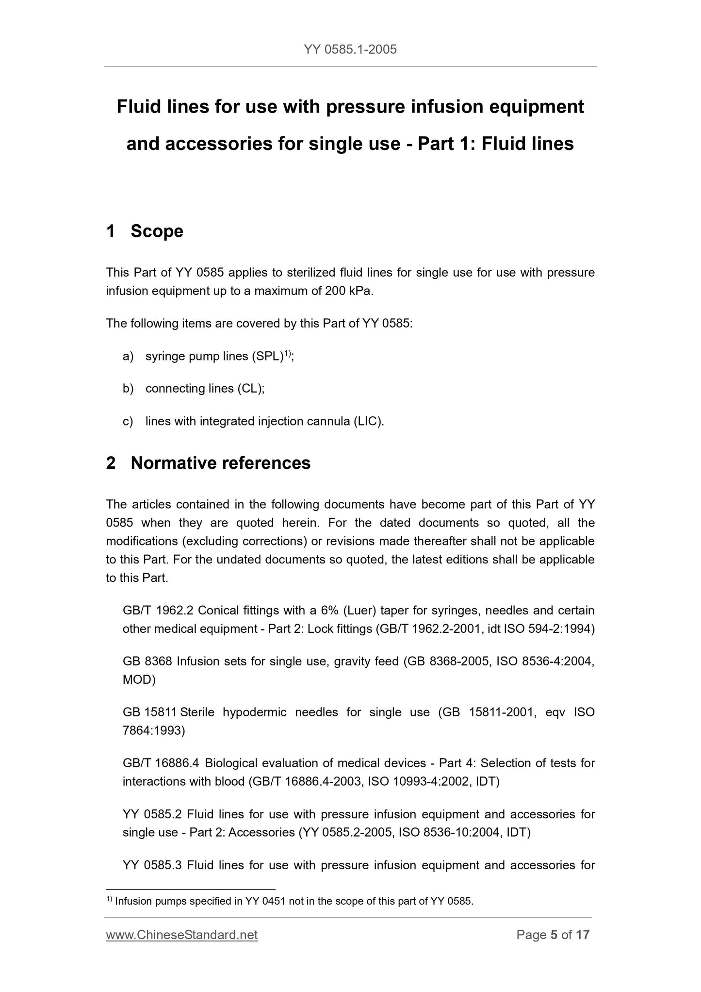 YY 0585.1-2005 Page 5