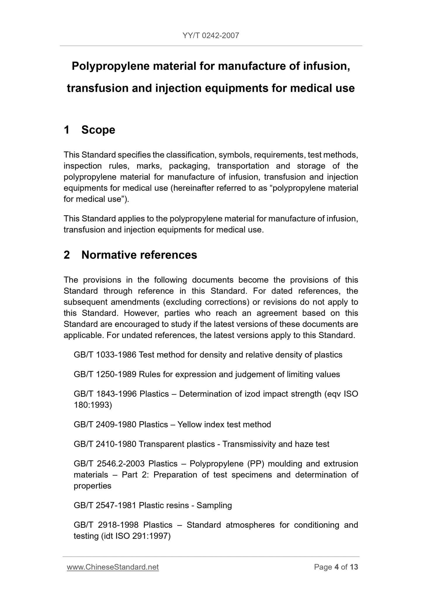 YY/T 0242-2007 Page 4