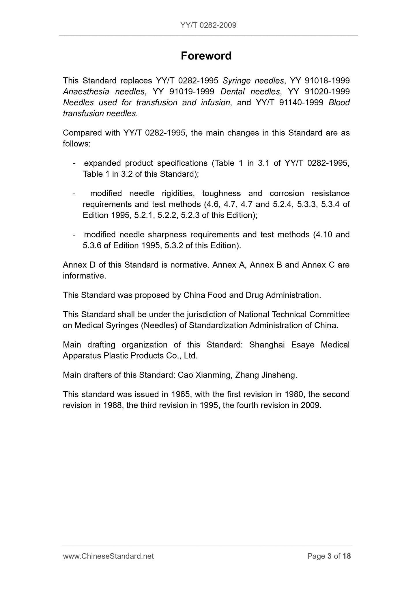 YY/T 0282-2009 Page 3