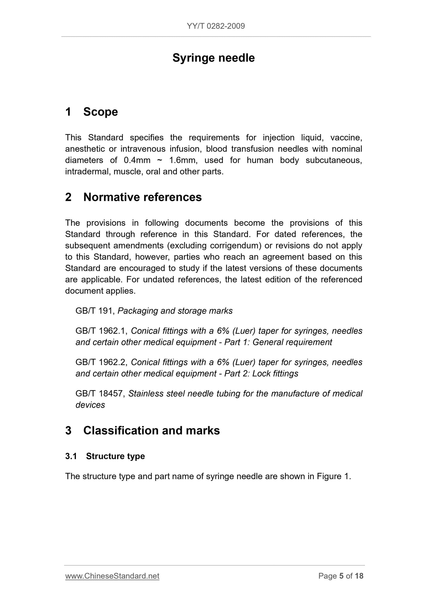 YY/T 0282-2009 Page 5