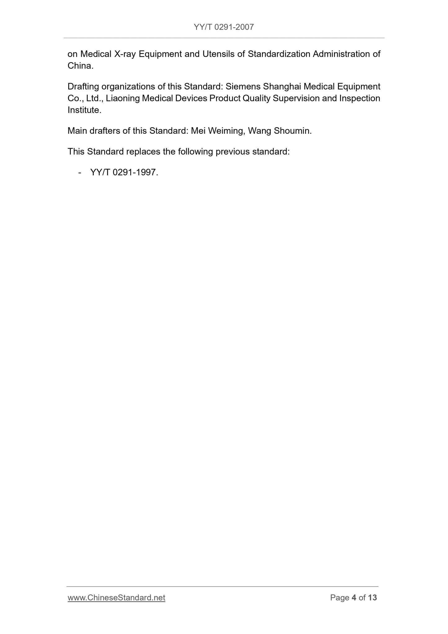 YY/T 0291-2007 Page 4