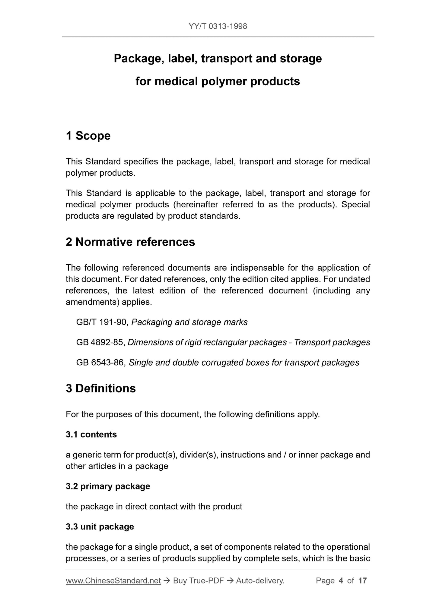 YY/T 0313-1998 Page 4