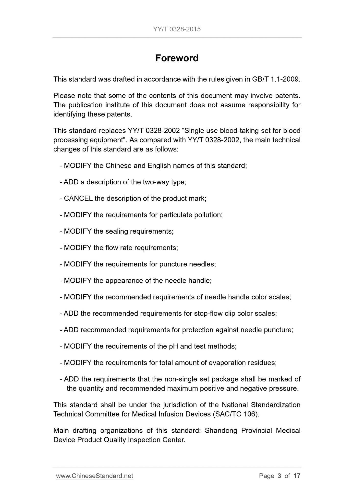 YY/T 0328-2015 Page 3