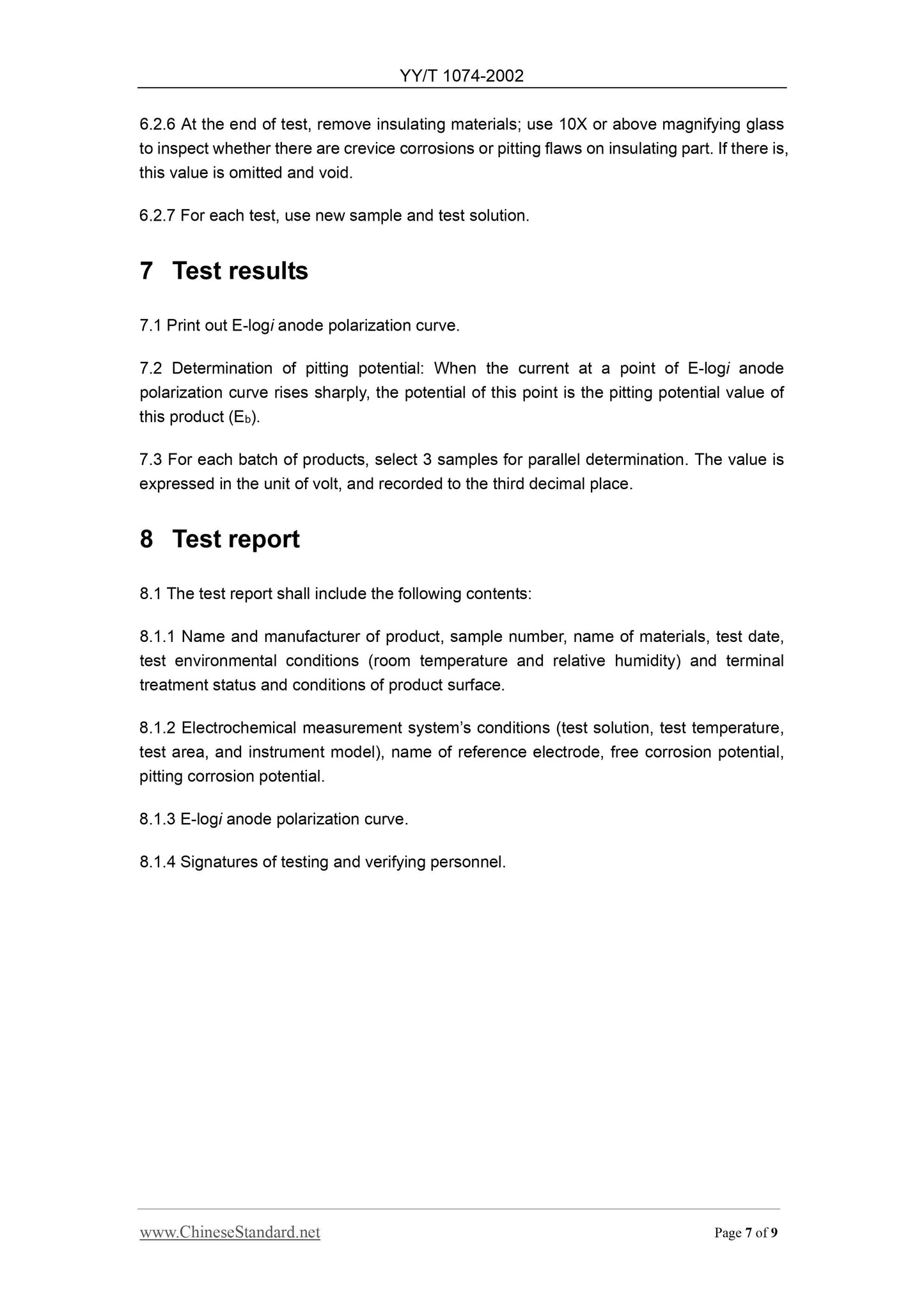 YY/T 1074-2002 Page 7