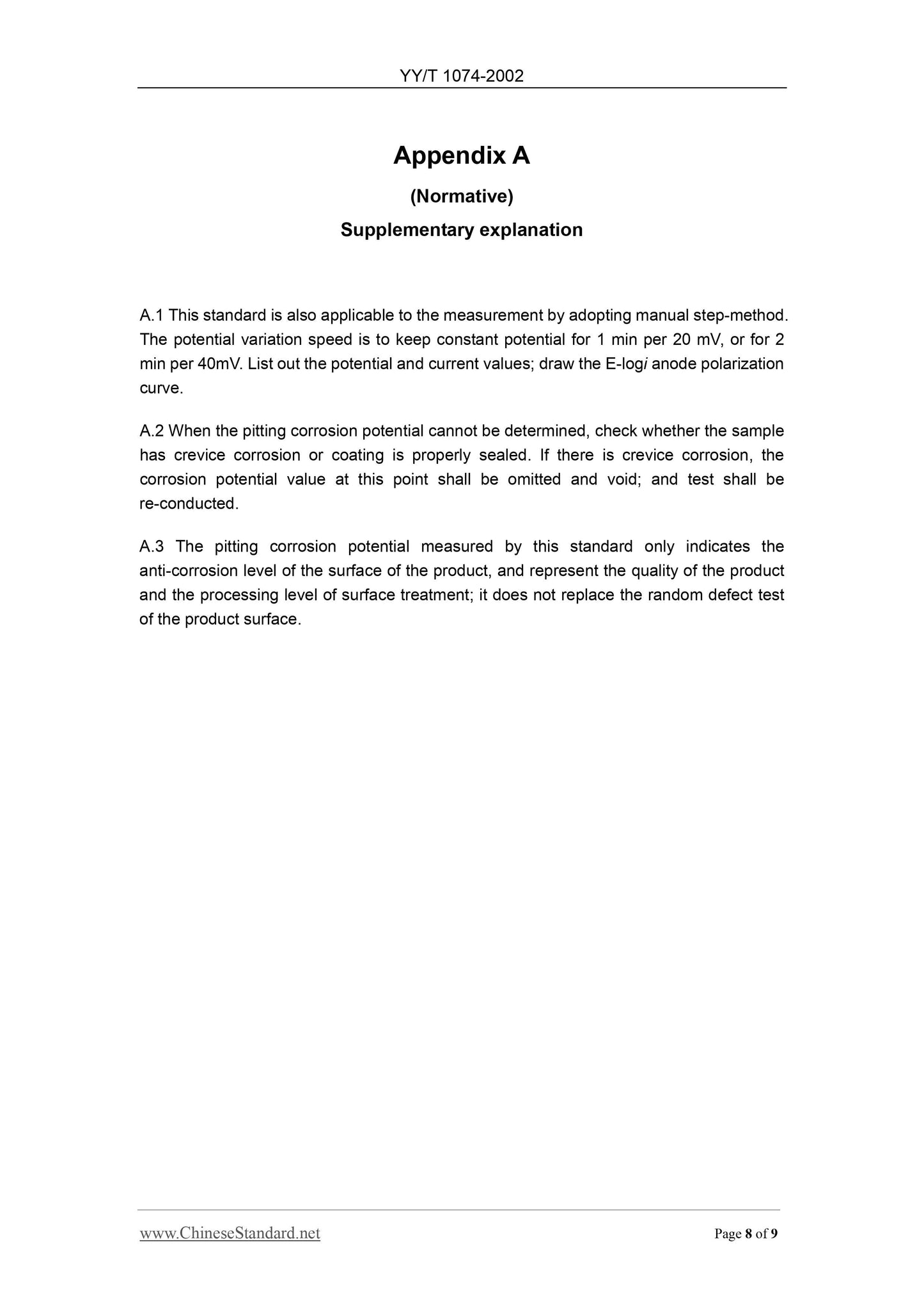 YY/T 1074-2002 Page 8