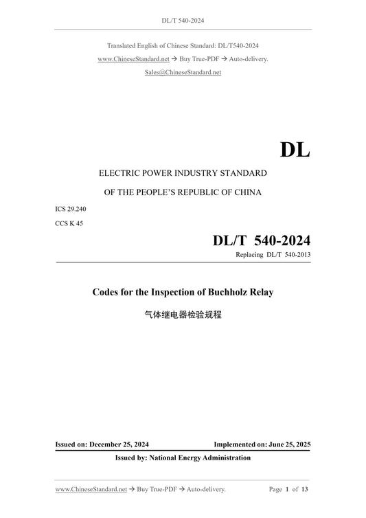 DL/T 540-2024 Page 1
