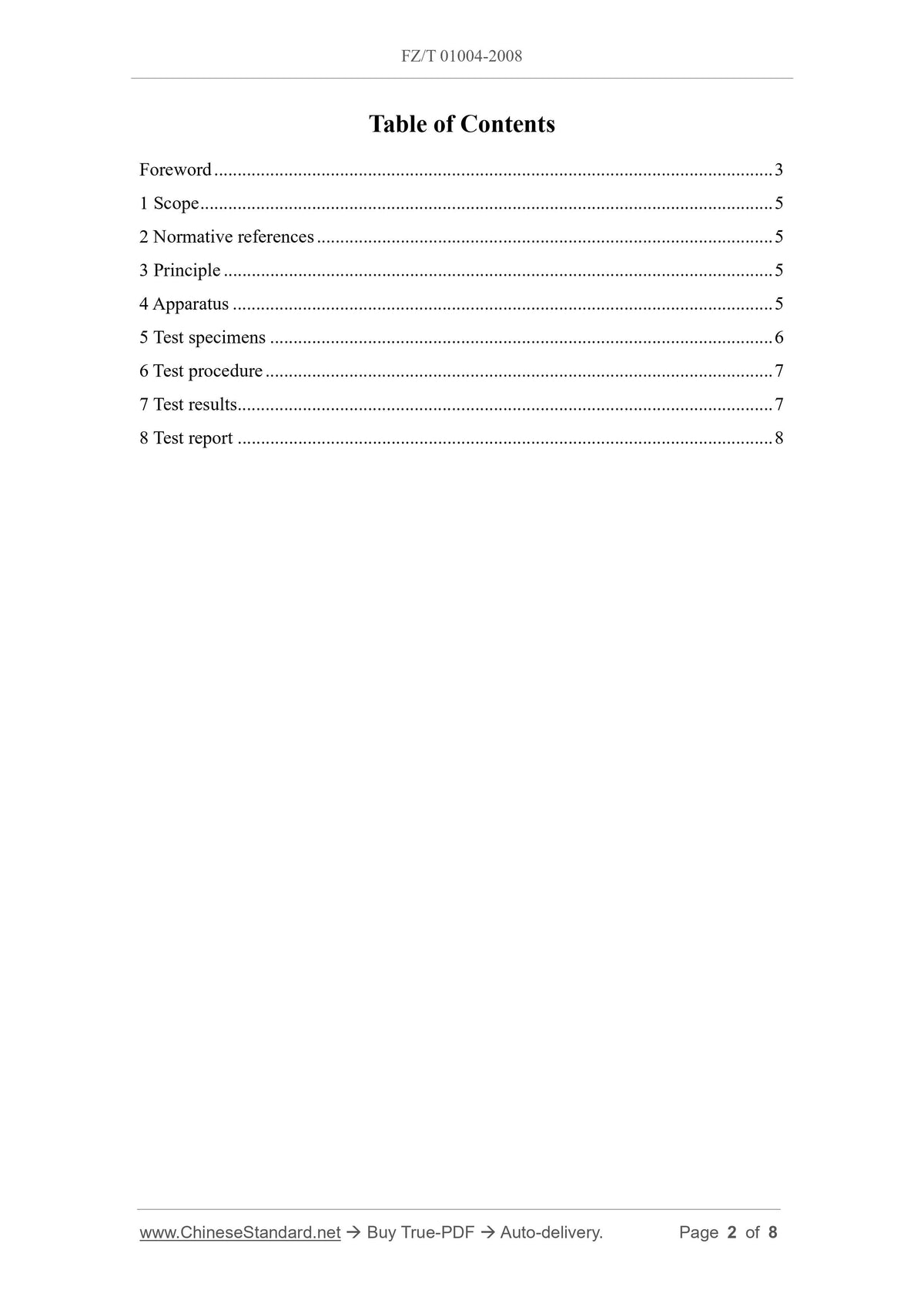 FZ/T 01004-2008 Page 2