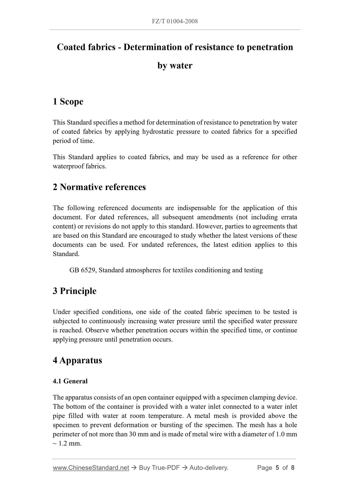 FZ/T 01004-2008 Page 4