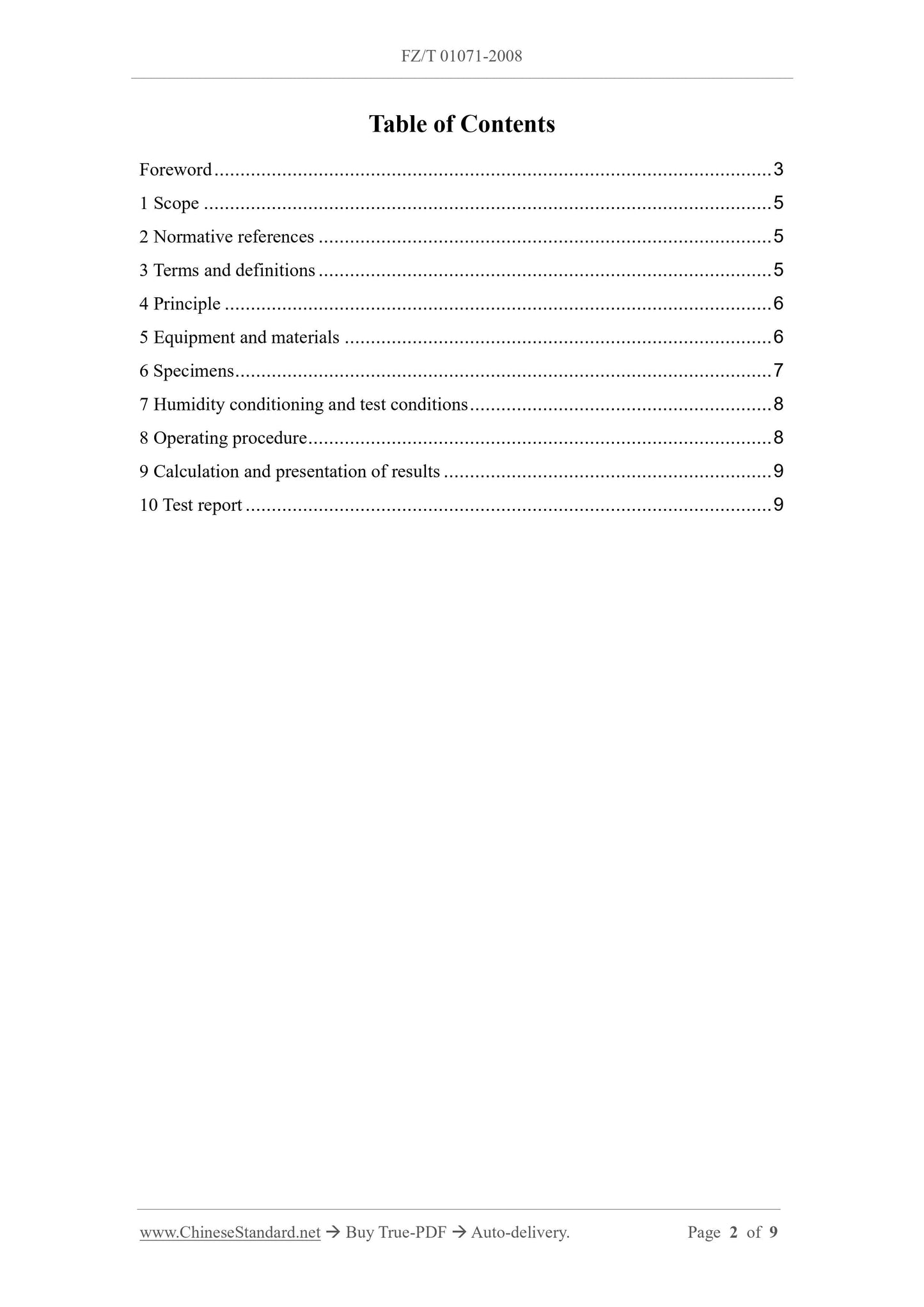 FZ/T 01071-2008 Page 2