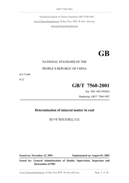 GB/T 7560-2001 Page 1