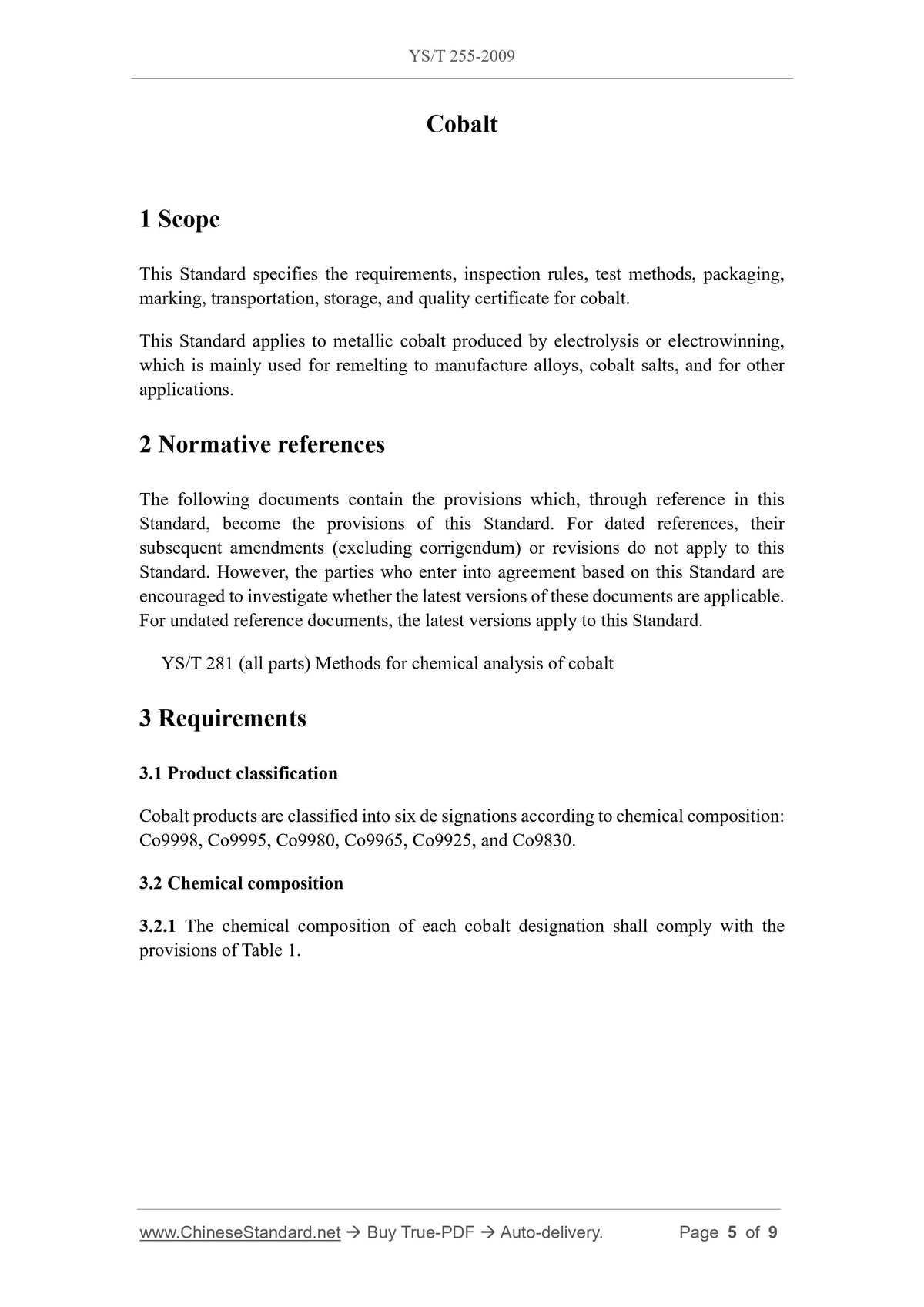 YS/T 255-2009 Page 4