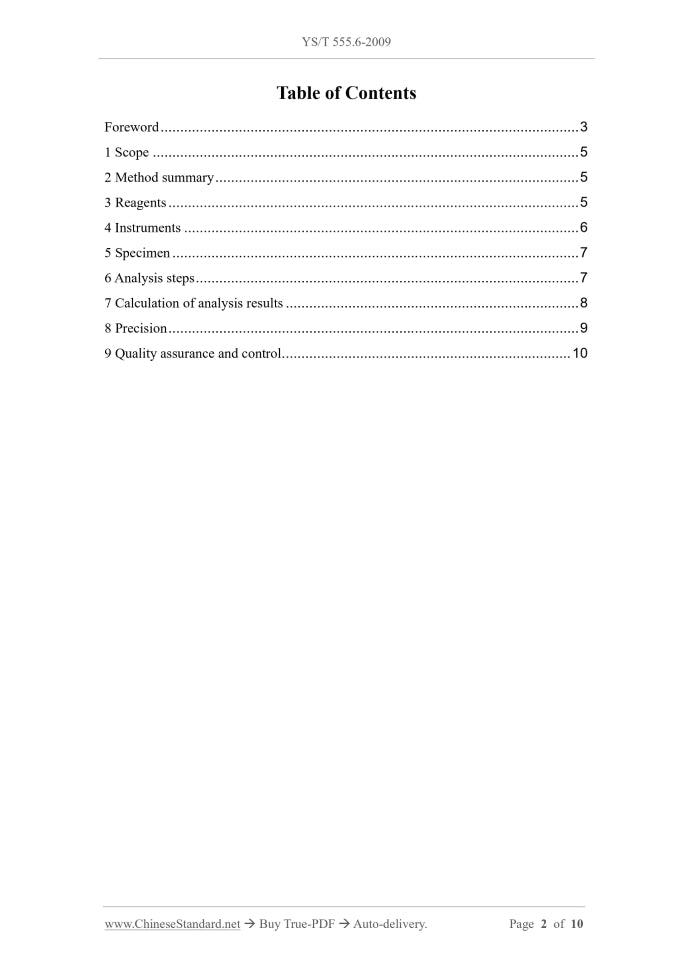 YS/T 555.6-2009 Page 2