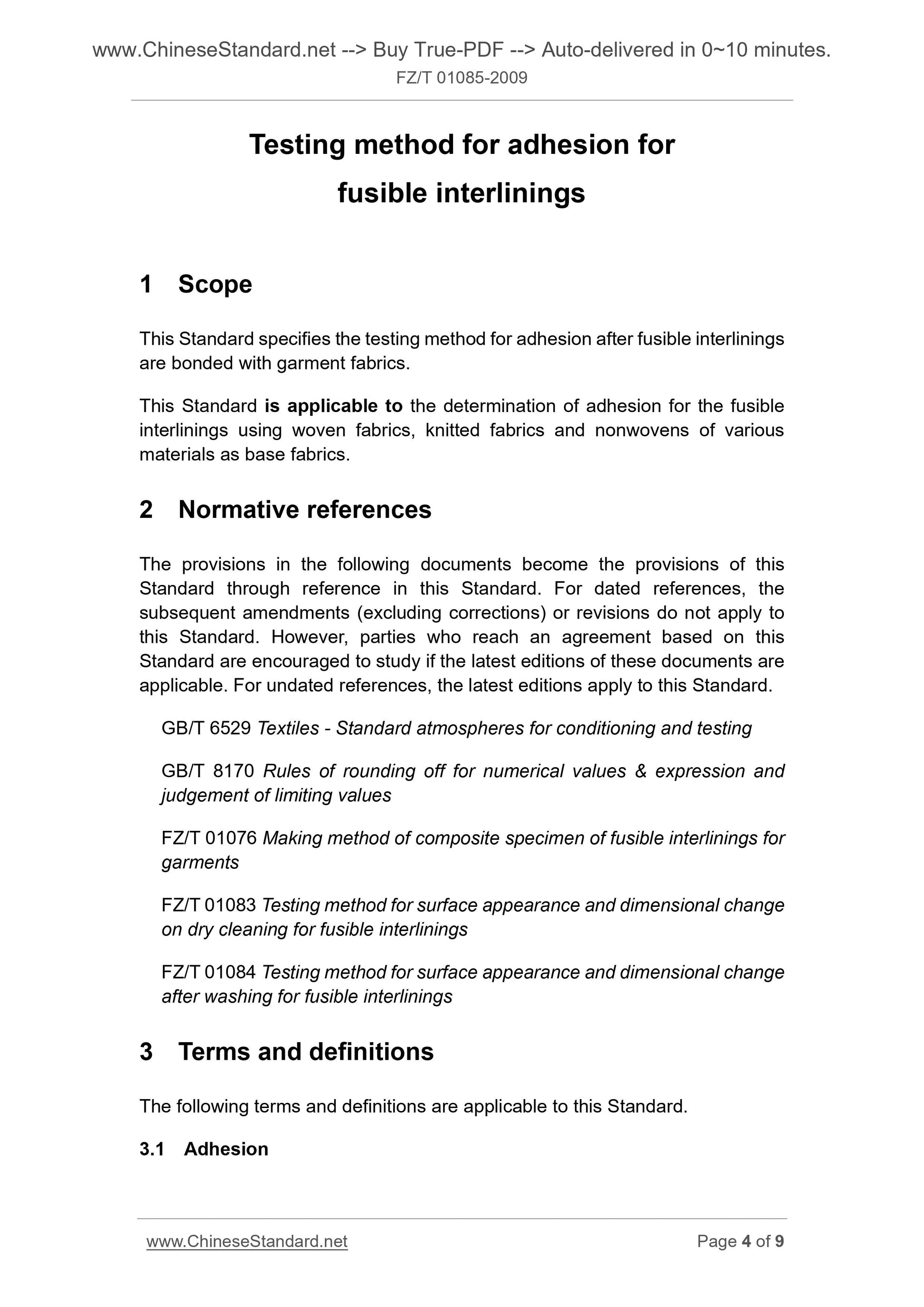 FZ/T 01085-2009 Page 4