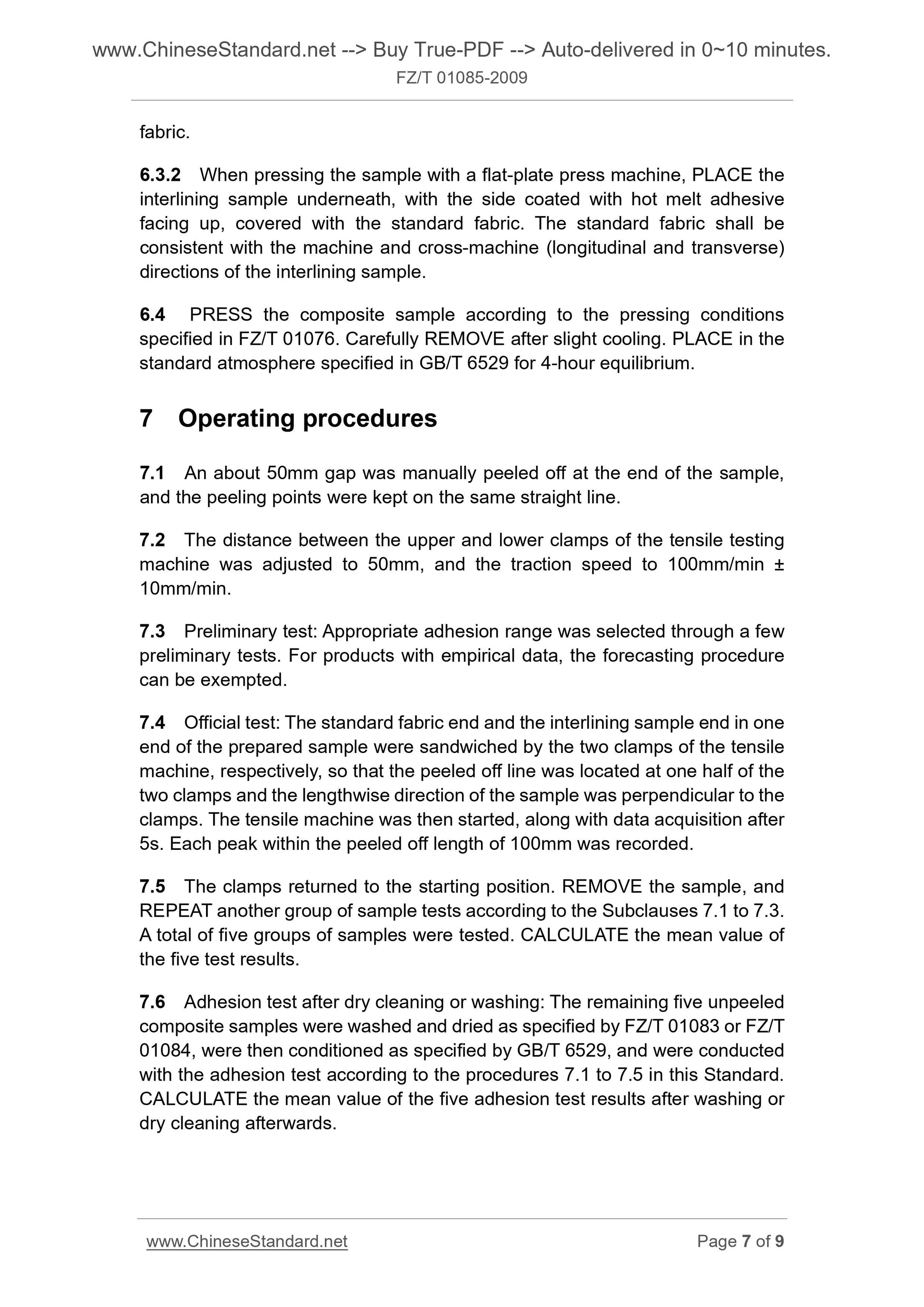 FZ/T 01085-2009 Page 5