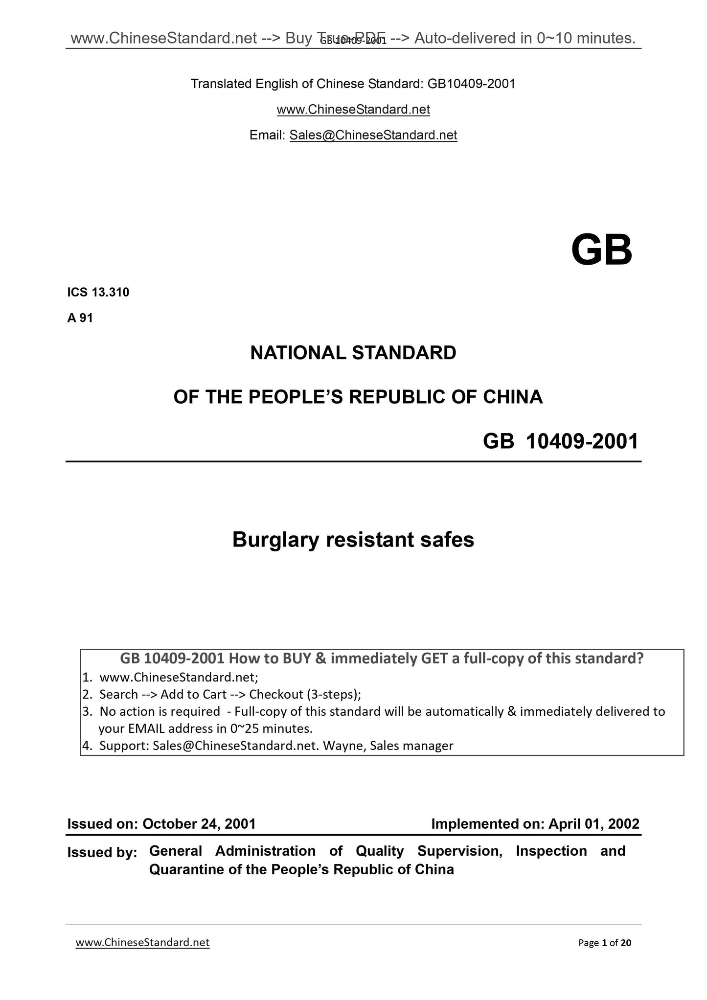 GB 10409-2001 Page 1