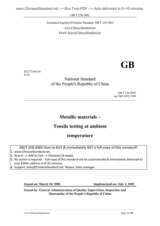 GB/T 228-2002 Page 1
