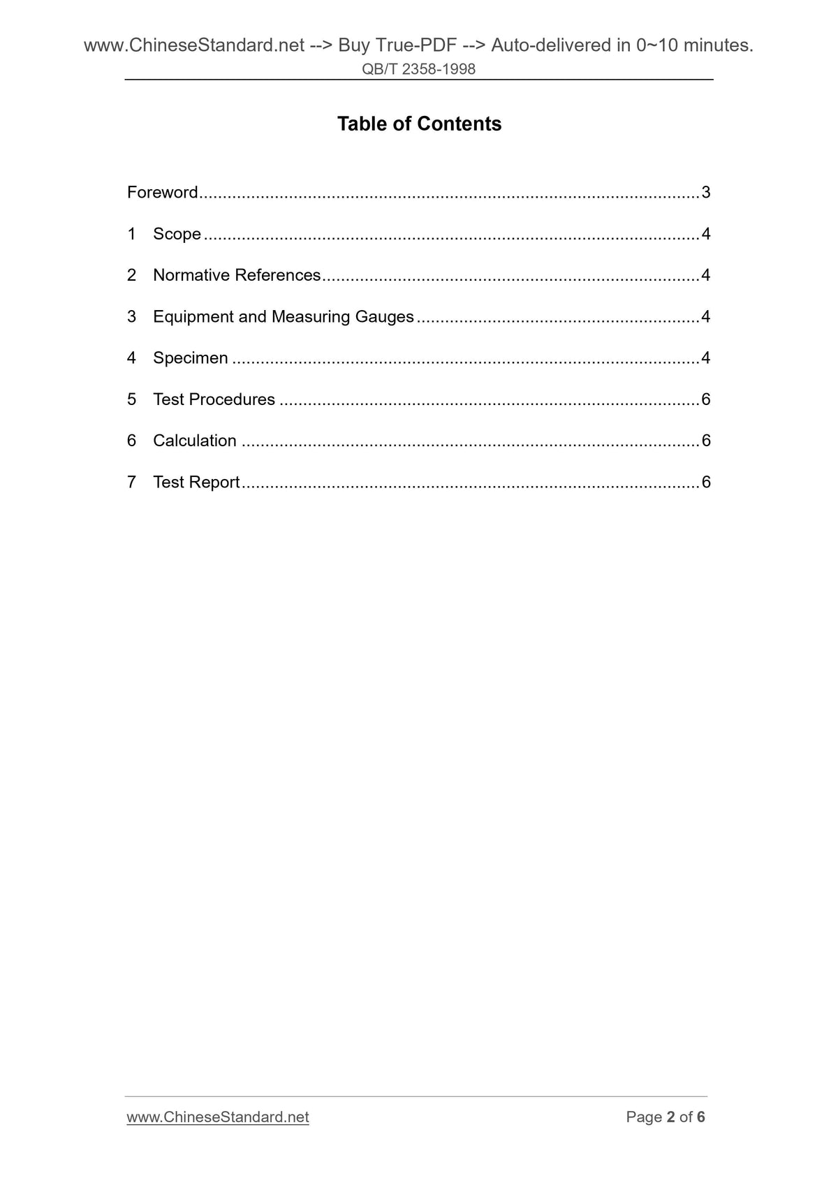 2358 Postcode QB/T 2358-1998 English PDF (QBT2358-1998) – Sales@ChineseStandard.net ...