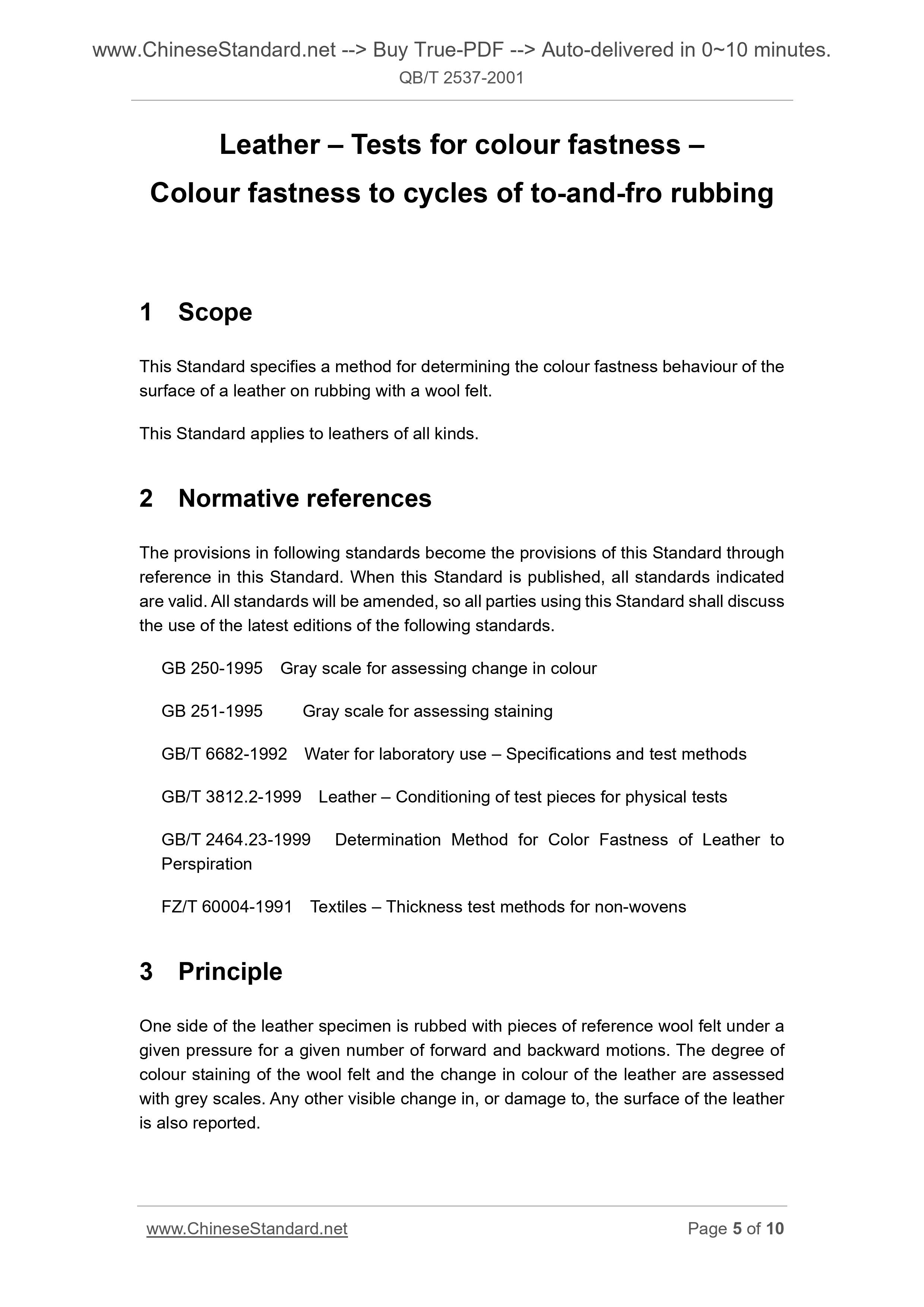 QB/T 2537-2001 English PDF (QB/T2537-2001) – www