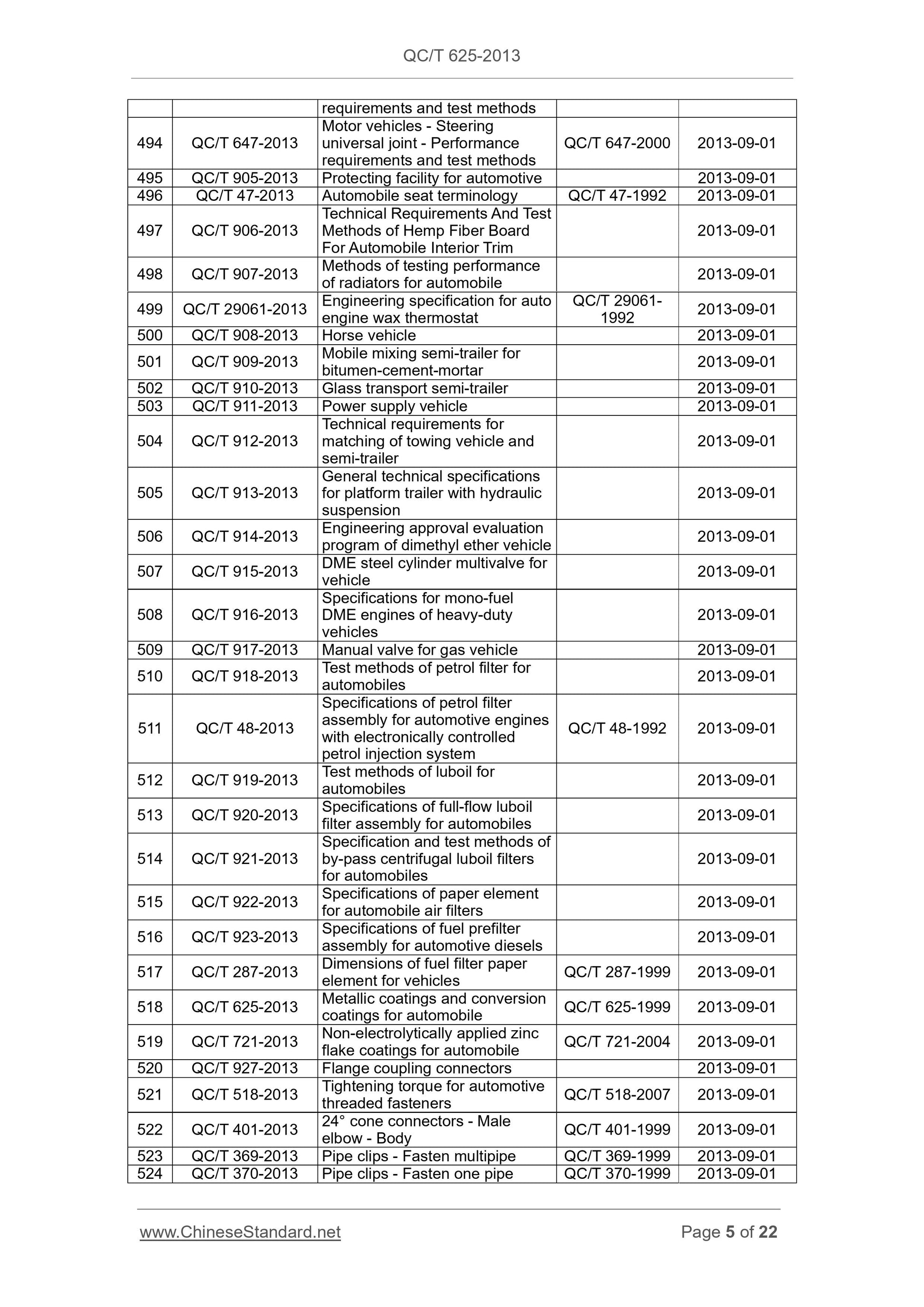 QC/T 625-2013 Page 5