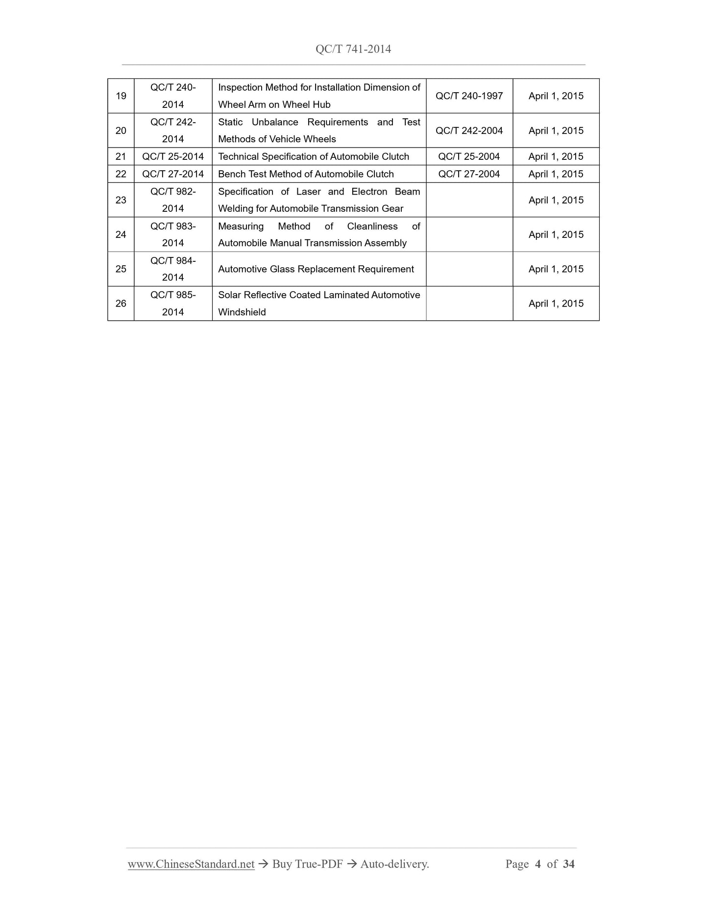 QC/T 741-2014 Page 4