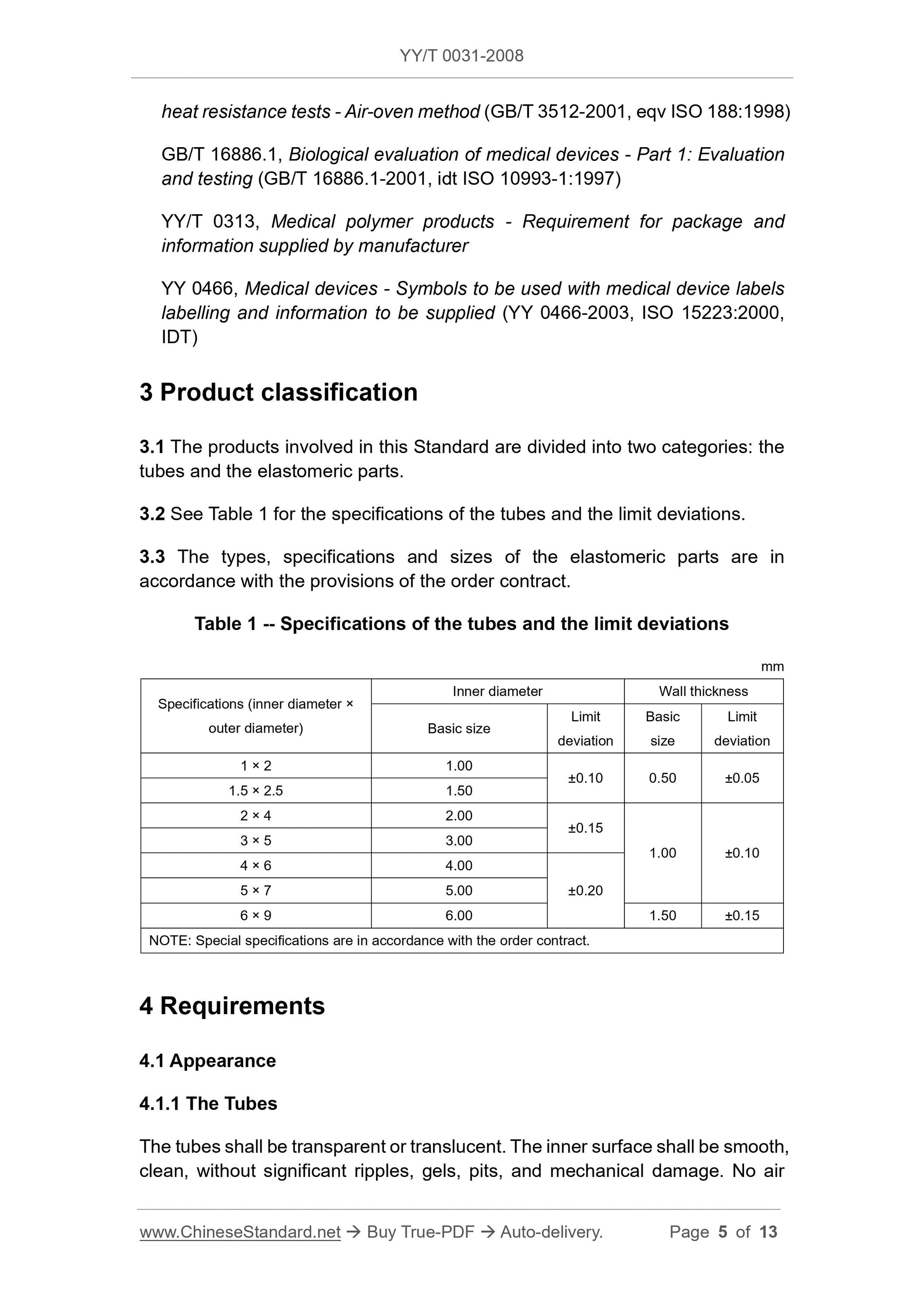 YY/T 0031-2008 Page 5