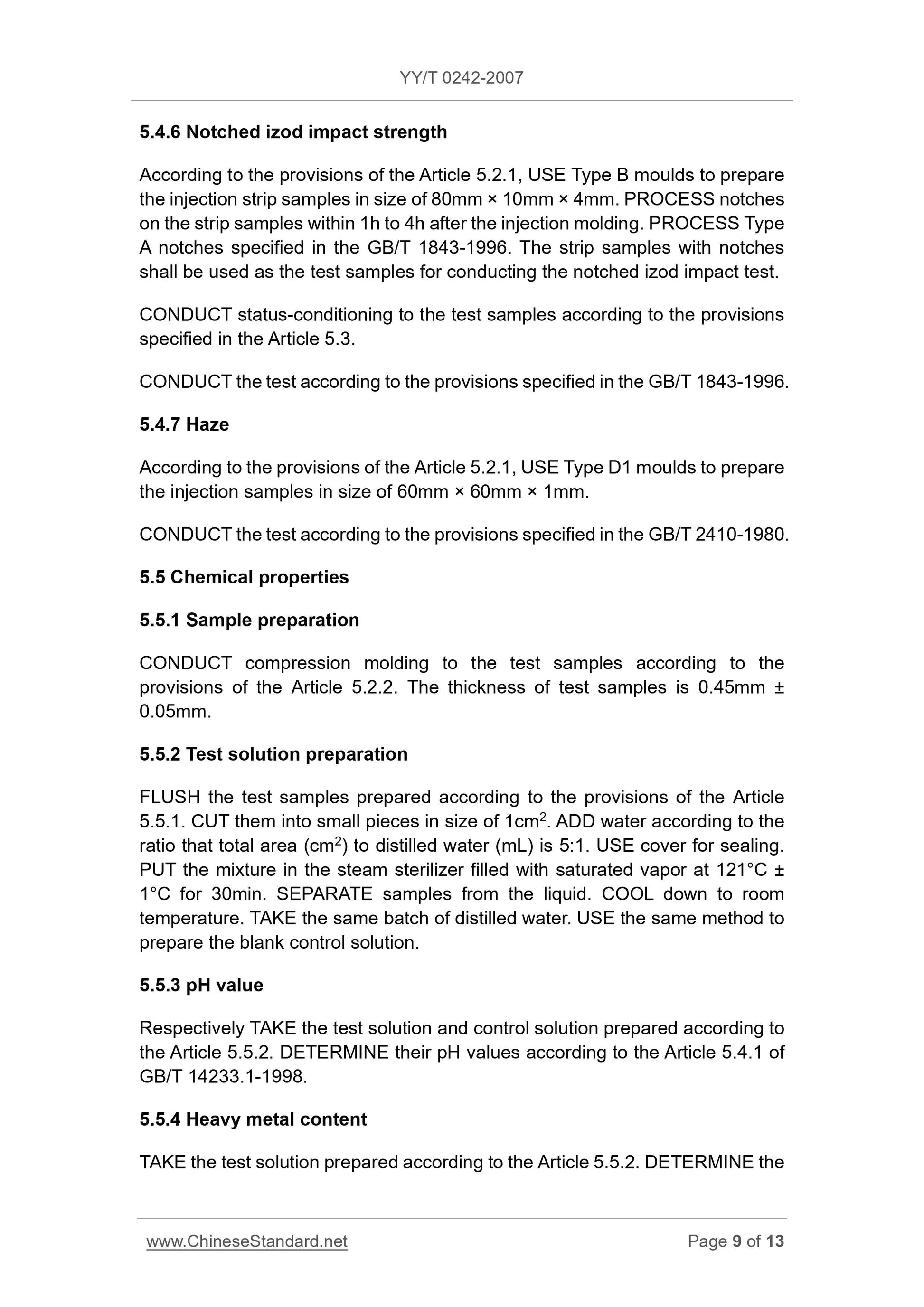 YY/T 0242-2007 Page 9